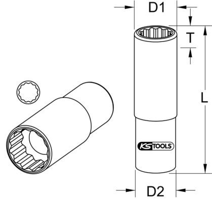 KS TOOLS šešiakampio lizdo komplektas 917.1263